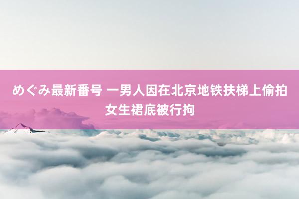 めぐみ最新番号 一男人因在北京地铁扶梯上偷拍女生裙底被行拘