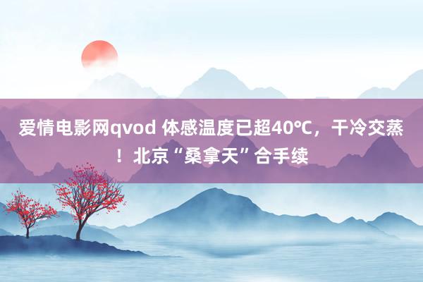 爱情电影网qvod 体感温度已超40℃，干冷交蒸！北京“桑拿天”合手续