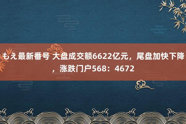 もえ最新番号 大盘成交额6622亿元，尾盘加快下降，涨跌门户568：4672