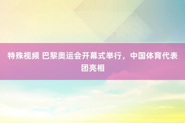 特殊视频 巴黎奥运会开幕式举行，中国体育代表团亮相