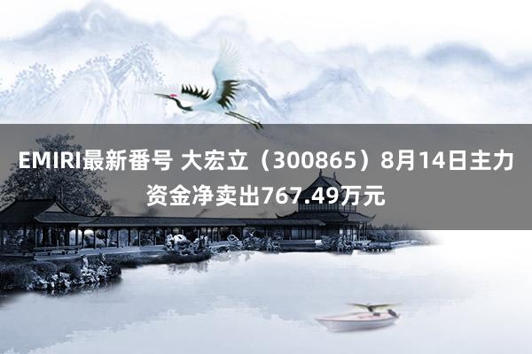 EMIRI最新番号 大宏立（300865）8月14日主力资金净卖出767.49万元