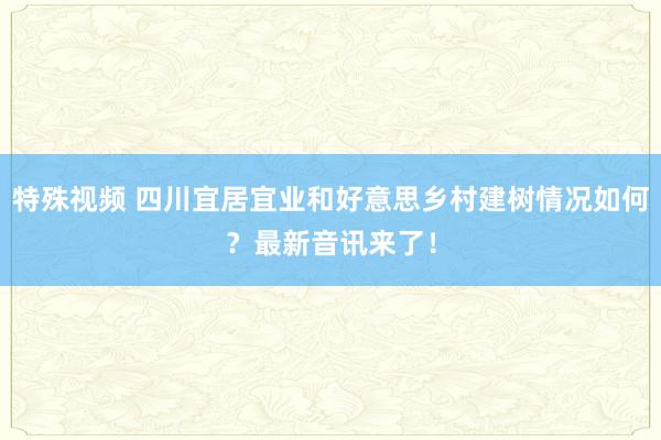 特殊视频 四川宜居宜业和好意思乡村建树情况如何？最新音讯来了！