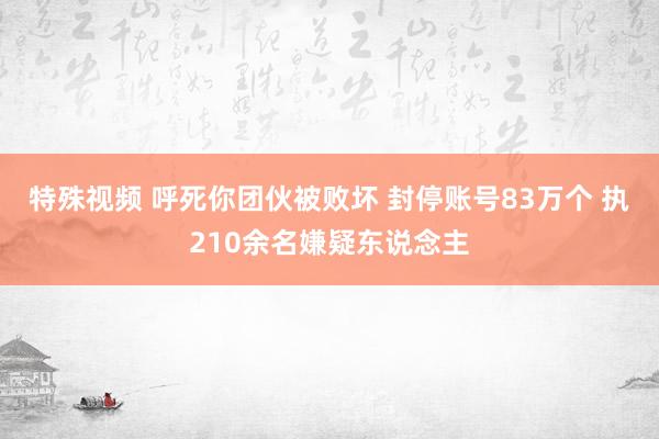 特殊视频 呼死你团伙被败坏 封停账号83万个 执210余名嫌疑东说念主