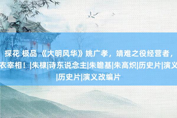 探花 极品 《大明风华》姚广孝，靖难之役经营者，著名黑衣宰相！|朱棣|诗东说念主|朱瞻基|朱高炽|历史片|演义改编片