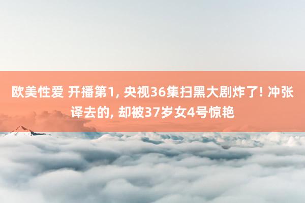 欧美性爱 开播第1, 央视36集扫黑大剧炸了! 冲张译去的, 却被37岁女4号惊艳